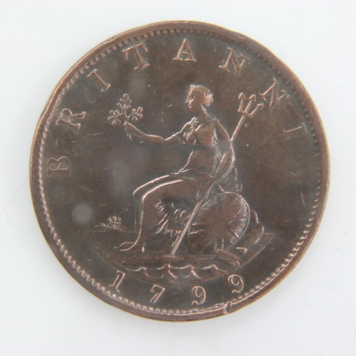 2002 - 1799 - halfpenny of George III - gVF. UK P&P Group 0 (£6+VAT for the first lot and £1+VAT for subseq... 