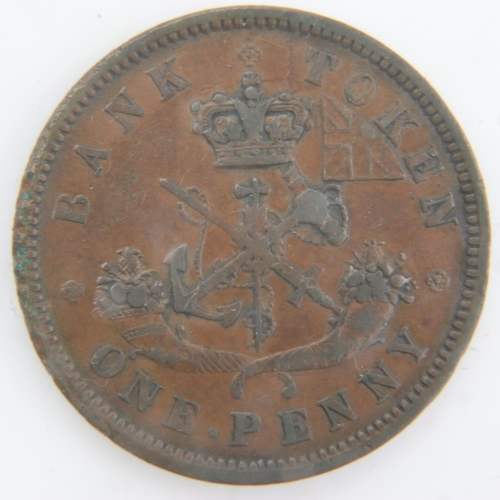 2017 - 1850 - Shipping bank token for Canadian trade - queen Victoria - nEF. UK P&P Group 0 (£6+VAT for the... 