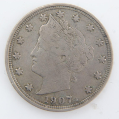 2020 - 1907 - American V cent - aVF. UK P&P Group 0 (£6+VAT for the first lot and £1+VAT for subsequent lot... 