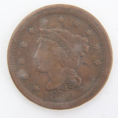 2024 - 1850 - Colonial USA cent - VF. UK P&P Group 0 (£6+VAT for the first lot and £1+VAT for subsequent lo... 