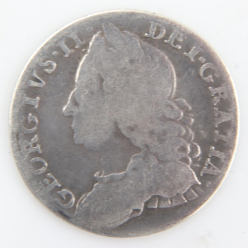 2025 - 1757 - Silver Sixpence of George II - F. UK P&P Group 0 (£6+VAT for the first lot and £1+VAT for sub... 