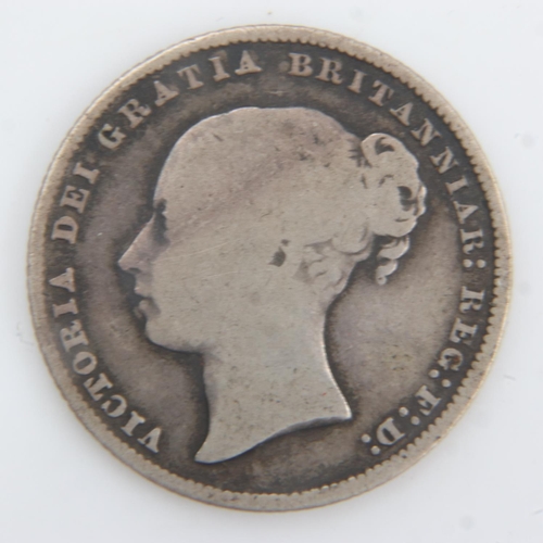 2058 - 1864 die 63 - silver shilling of queen Victoria - gF. UK P&P Group 0 (£6+VAT for the first lot and £... 