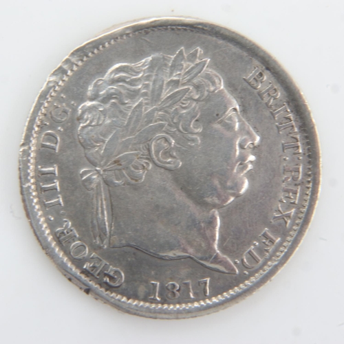 2062 - 1817 - Silver Shilling of George III -VF. UK P&P Group 0 (£6+VAT for the first lot and £1+VAT for su... 