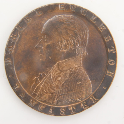 2065 - 1794 - Lancashire shipping halfpenny - EF with lustre. UK P&P Group 0 (£6+VAT for the first lot and ... 