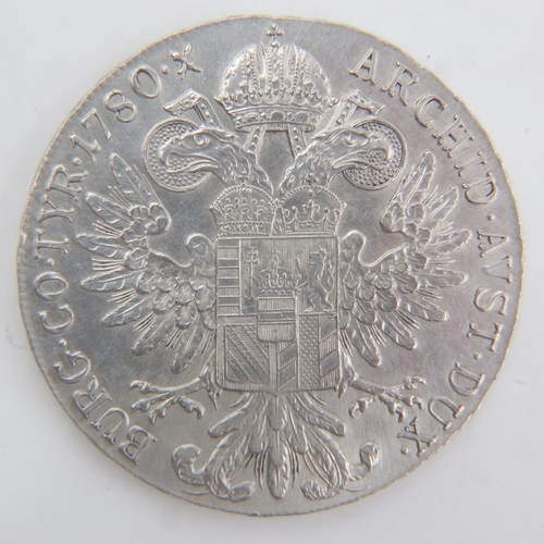 2067 - 1780 Austrian silver restrike thaler of Maria Theresa. UK P&P Group 0 (£6+VAT for the first lot and ... 