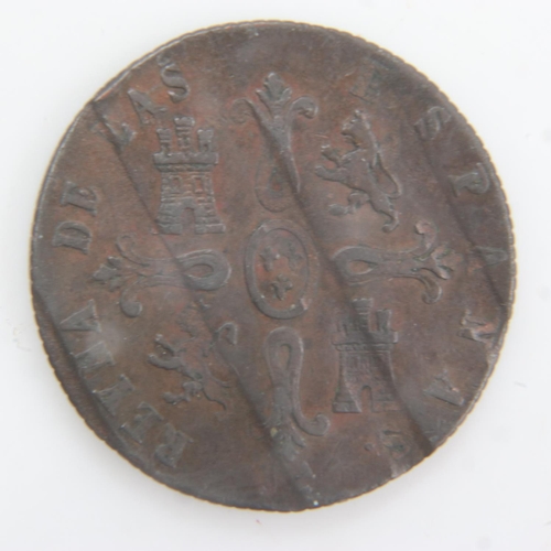 2072 - 1850 - Spanish 8 Maravedis - unrecorded MULE - cancelled at mint - very rare. UK P&P Group 0 (£6+VAT... 