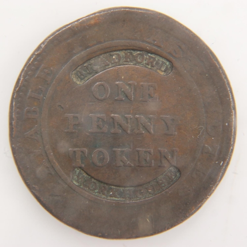 2076 - 1818 - Bradford workhouse Penny token - F. UK P&P Group 0 (£6+VAT for the first lot and £1+VAT for s... 