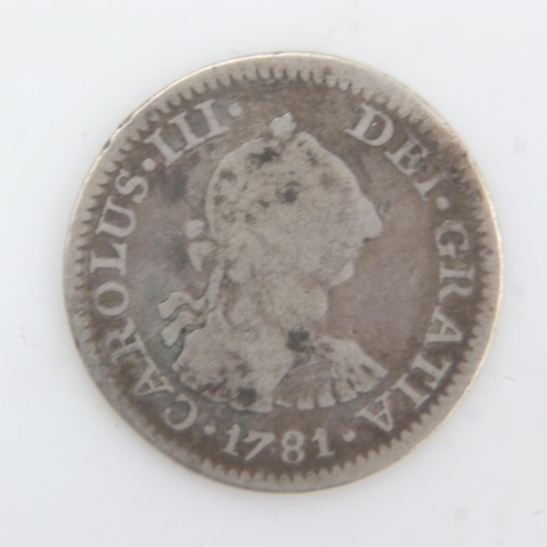 2077 - 1781 - Silver Spanish Real of Charles III - nVF. UK P&P Group 0 (£6+VAT for the first lot and £1+VAT... 