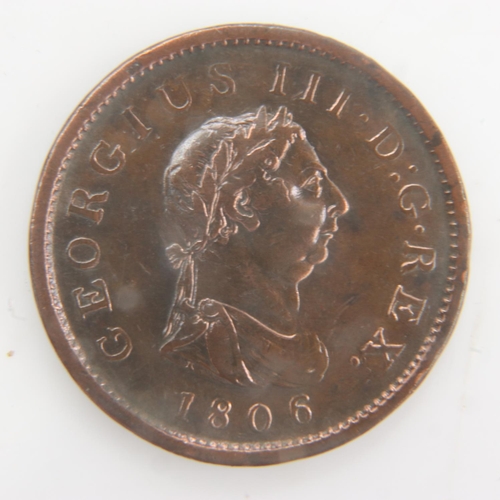 2084 - 1806 - copper Penny of George III - VF. UK P&P Group 0 (£6+VAT for the first lot and £1+VAT for subs... 