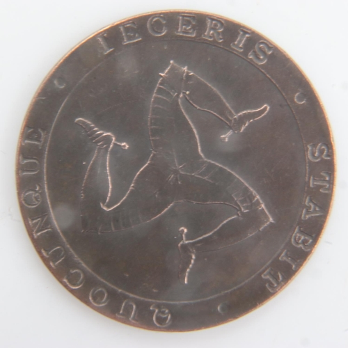 2090 - 1831 - Isle of Man halfpenny token with collar - nEF. UK P&P Group 0 (£6+VAT for the first lot and £... 