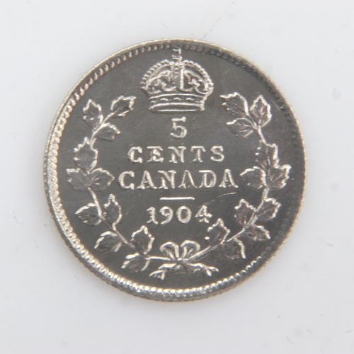 2091 - 1904 - silver 5 Cents of Edward VII - aEF. UK P&P Group 0 (£6+VAT for the first lot and £1+VAT for s... 