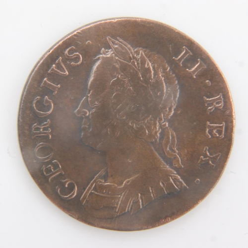 2096 - 1754 - farthing of George II - VF. UK P&P Group 0 (£6+VAT for the first lot and £1+VAT for subsequen... 