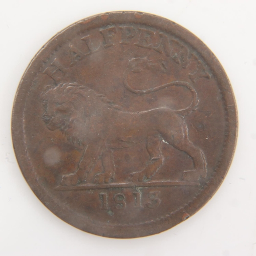 2099 - 1813 - British copper company half penny token - VF. UK P&P Group 0 (£6+VAT for the first lot and £1... 