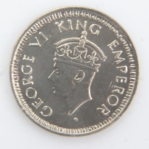 2101 - 1945 - Silver quarter Rupee of George VI - EF. UK P&P Group 0 (£6+VAT for the first lot and £1+VAT f... 