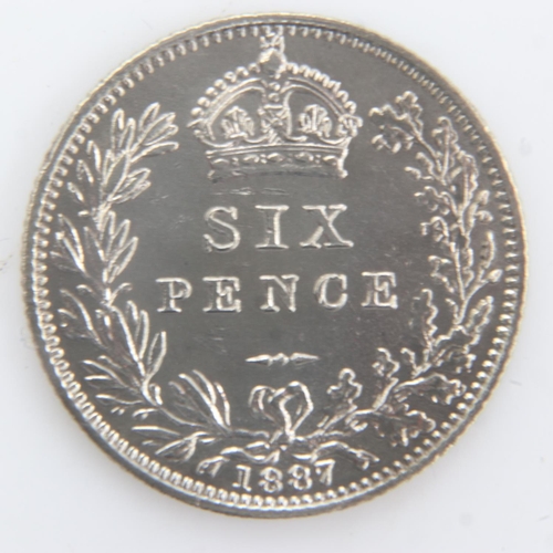 2106 - 1887 - silver sixpence of queen Victoria - aEF. UK P&P Group 0 (£6+VAT for the first lot and £1+VAT ... 