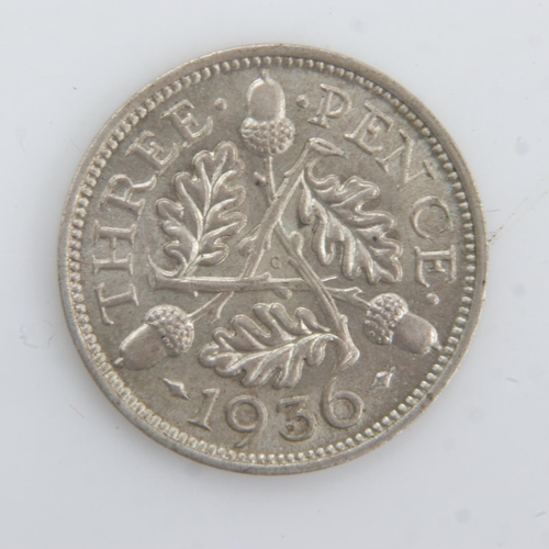 2109 - 1936 - Silver threepence of George V - aEF. UK P&P Group 0 (£6+VAT for the first lot and £1+VAT for ... 