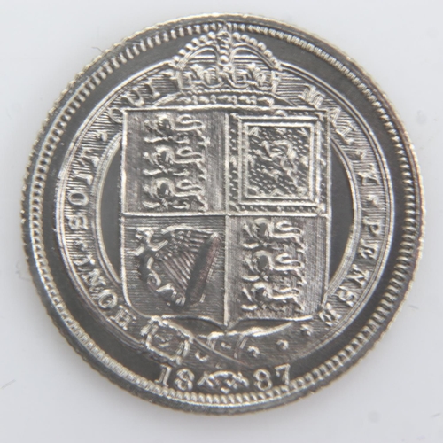 2114 - 1887 - silver sixpence of queen Victoria - nEF. UK P&P Group 0 (£6+VAT for the first lot and £1+VAT ... 