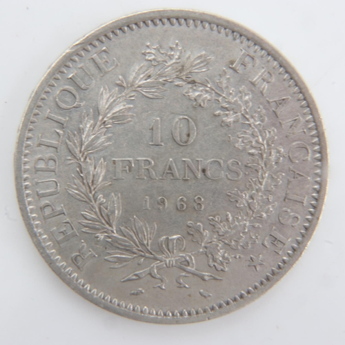 2119 - 1968 - Silver 10 Francs of France - EF. UK P&P Group 0 (£6+VAT for the first lot and £1+VAT for subs... 