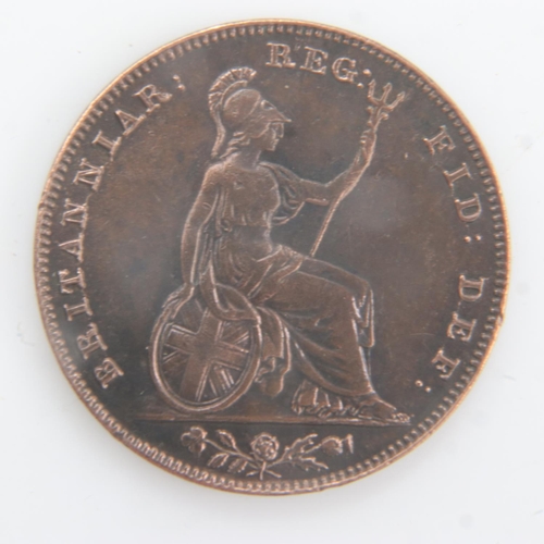 2126 - 1845 - bun head farthing of queen Victoria - nEF. UK P&P Group 0 (£6+VAT for the first lot and £1+VA... 