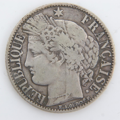 2127 - 1895 - Silver French Franc - aVF. UK P&P Group 0 (£6+VAT for the first lot and £1+VAT for subsequent... 