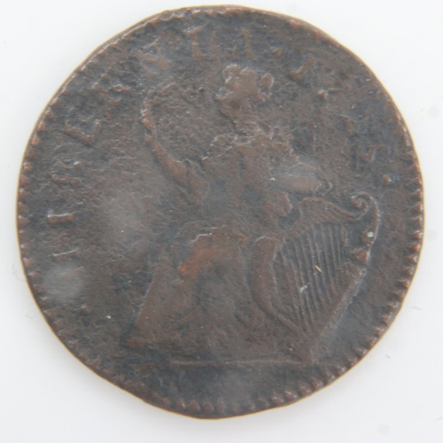 2128 - 1723 - Woods Hibernia colonial halfpenny - George I- F. UK P&P Group 0 (£6+VAT for the first lot and... 