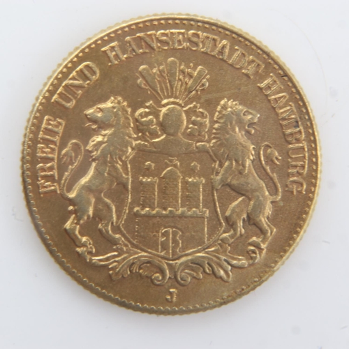 2133 - 1913 - gilt over silver 10 Mark evasion replica - EF. UK P&P Group 0 (£6+VAT for the first lot and £... 