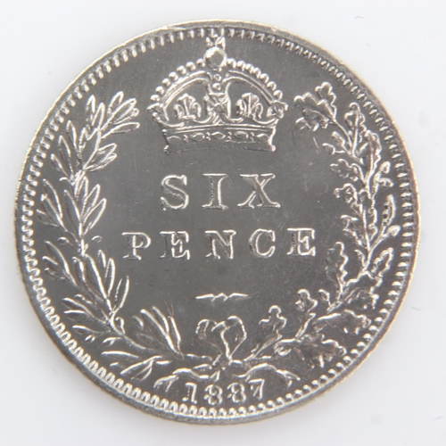 2141 - 1887 - silver sixpence of queen Victoria - nEF. UK P&P Group 0 (£6+VAT for the first lot and £1+VAT ... 