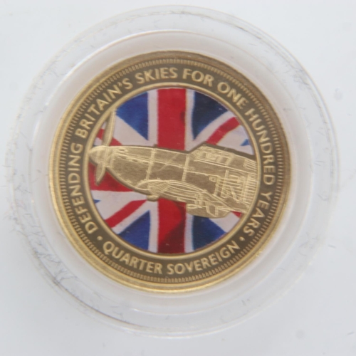 2149 - Defending Britains Skies RAF quarter sovereign by Tristan Da Cunha. UK P&P Group 0 (£6+VAT for the f... 