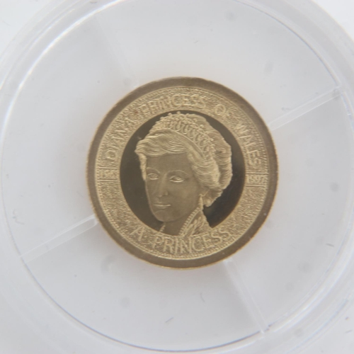 2150 - 14ct gold Princess Diana commemorative, with CoA, 0.5g. UK P&P Group 0 (£6+VAT for the first lot and... 