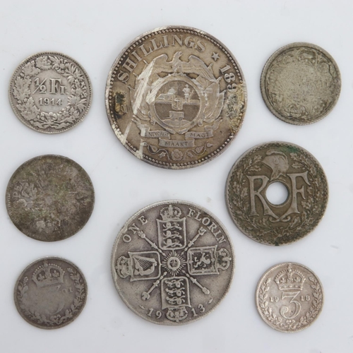 2154 - Mixed world and UK silver denominations (8). UK P&P Group 0 (£6+VAT for the first lot and £1+VAT for... 