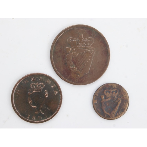 2163 - Earl milled Hibernian coinage - farthing to penny - F grades. UK P&P Group 0 (£6+VAT for the first l... 