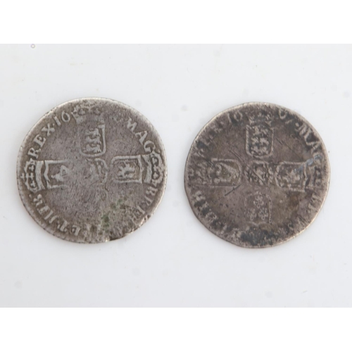 2171 - Two silver Sixpences of William III to include a Chester mint mark. UK P&P Group 0 (£6+VAT for the f... 