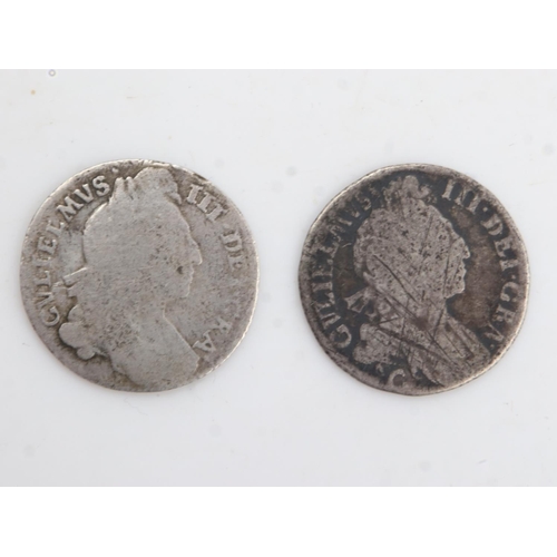 2171 - Two silver Sixpences of William III to include a Chester mint mark. UK P&P Group 0 (£6+VAT for the f... 