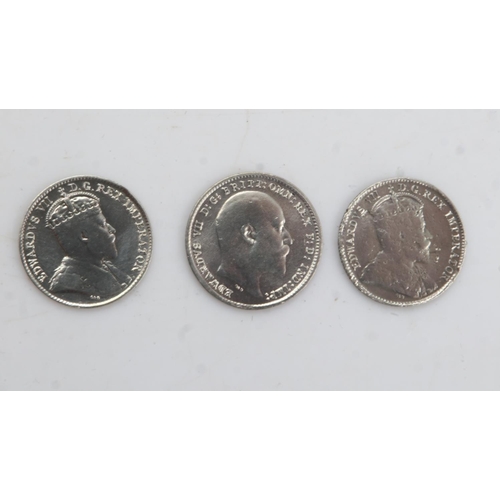 2173 - 3 silver 5 cent colonial Canadian coins - circulated. UK P&P Group 0 (£6+VAT for the first lot and £... 