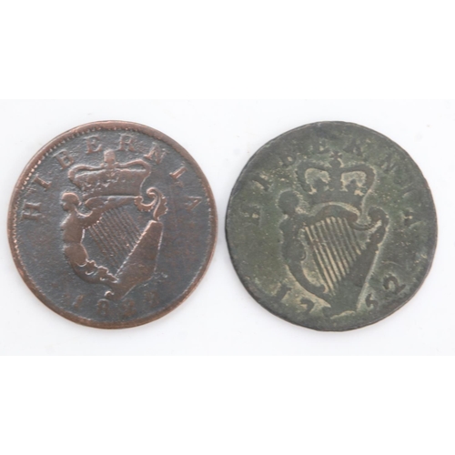 2175 - Two Hibernian halfpennies of George II and George IV. UK P&P Group 0 (£6+VAT for the first lot and £... 