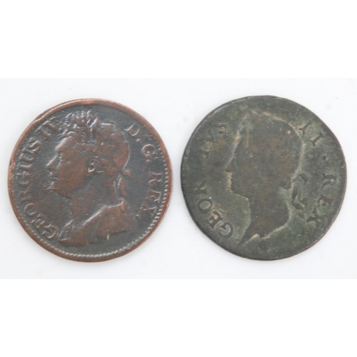 2175 - Two Hibernian halfpennies of George II and George IV. UK P&P Group 0 (£6+VAT for the first lot and £... 