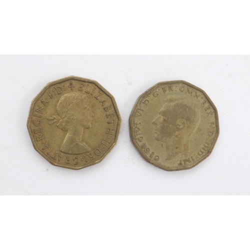 2177 - Evasion threepenny coins hollowed to disguise half sovereigns. UK P&P Group 0 (£6+VAT for the first ... 