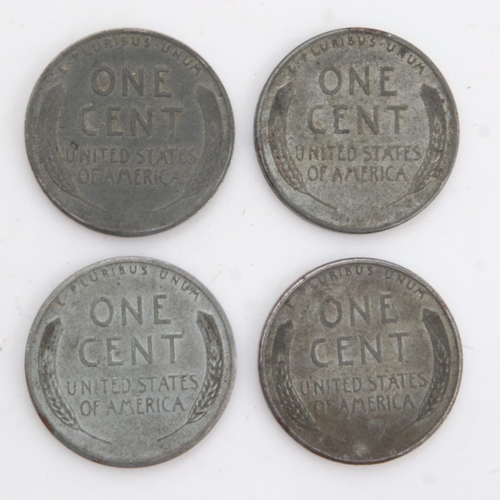 2179 - Four USA steel Cents with all 3 city mintmarks. UK P&P Group 0 (£6+VAT for the first lot and £1+VAT ... 