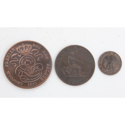 2183 - Early milled coinage of Spain and Belgium - gVF grades. UK P&P Group 0 (£6+VAT for the first lot and... 