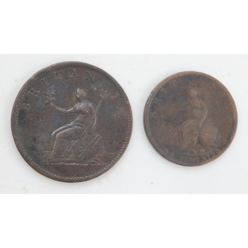 2192 - 1806 halfpenny of George III and a 1799 farthing of George III (2). UK P&P Group 1 (£16+VAT for the ... 