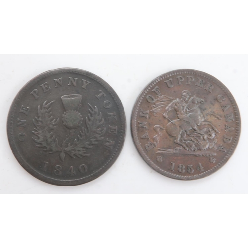 2193 - Two copper Penny tokens of Queen Victoria - gVF. UK P&P Group 0 (£6+VAT for the first lot and £1+VAT... 