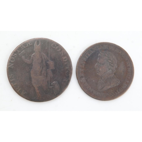 2196 - 1812 Salamanca copper commemorative and a Leeds halfpenny token c.1790. UK P&P Group 1 (£16+VAT for ... 