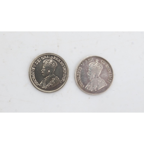 2197 - Two silver 5 cent coins of George V - VF and EF. UK P&P Group 0 (£6+VAT for the first lot and £1+VAT... 