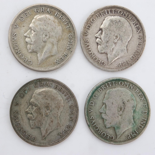 2198 - Four silver florins of George V - mixed grades. UK P&P Group 0 (£6+VAT for the first lot and £1+VAT ... 