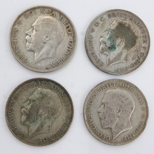 2206 - Four silver florins of George V. UK P&P Group 0 (£6+VAT for the first lot and £1+VAT for subsequent ... 