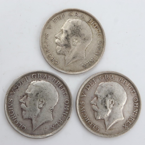 2218 - Three 1915 silver half crowns of George V, mixed grades. UK P&P Group 0 (£6+VAT for the first lot an... 