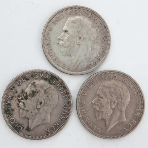 2242 - Three silver florins of George V, 1928, 29 & 30. UK P&P Group 0 (£6+VAT for the first lot and £1+VAT... 