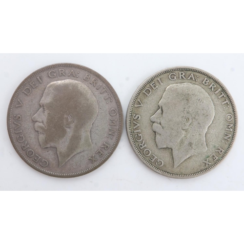 2245 - Two silver half crowns of George V, 1921 & 24. UK P&P Group 0 (£6+VAT for the first lot and £1+VAT f... 