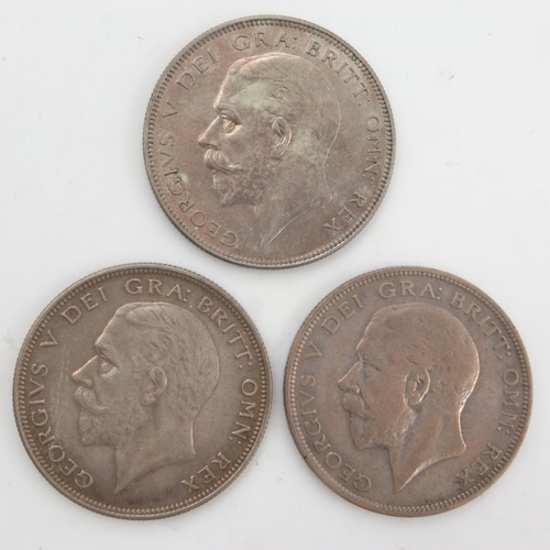 2251 - Three silver half crowns of George V, 1934, 35 & 36. UK P&P Group 0 (£6+VAT for the first lot and £1... 