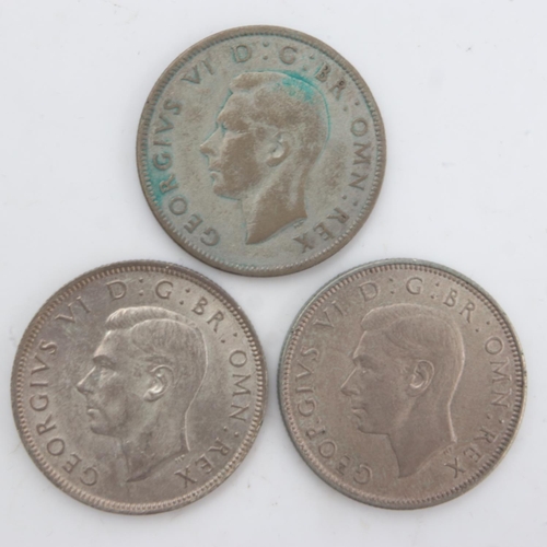 2253 - Three silver florins of George VI, 1940, 41 & 42. UK P&P Group 0 (£6+VAT for the first lot and £1+VA... 